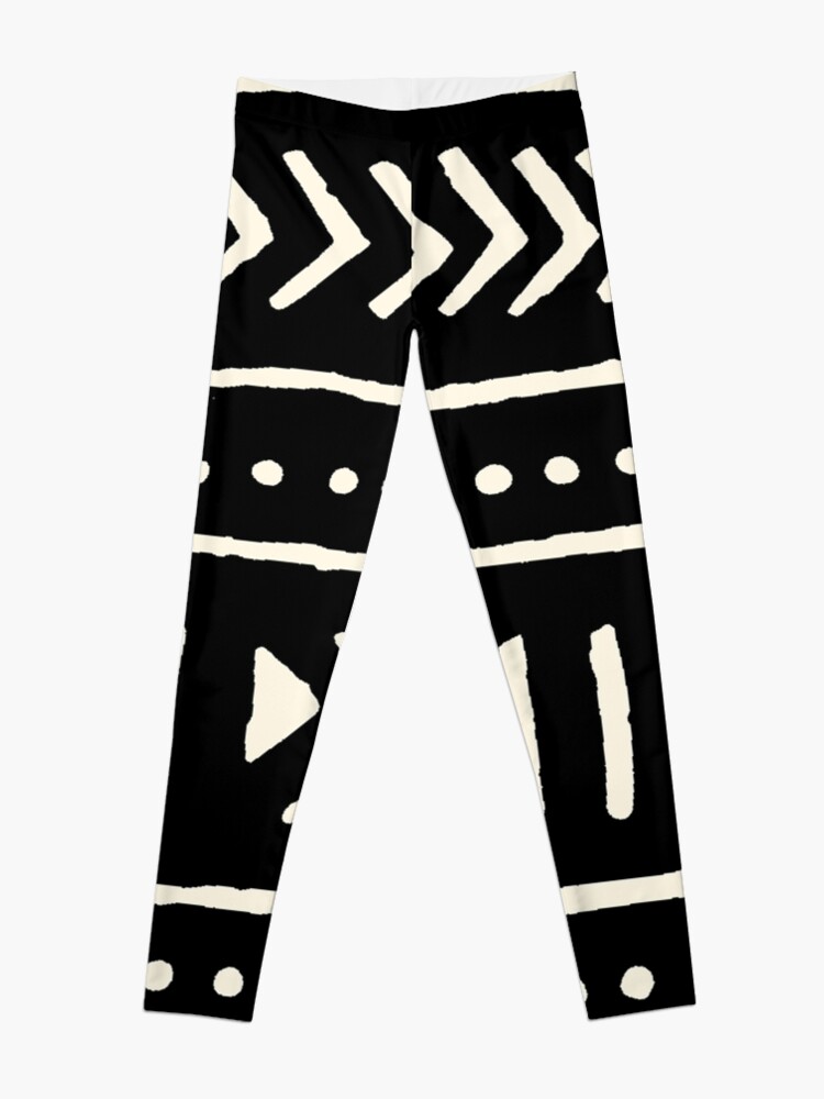 Alternate view of african mud cloth black and white Leggings