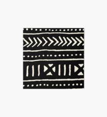 african mud cloth black and white Art Board