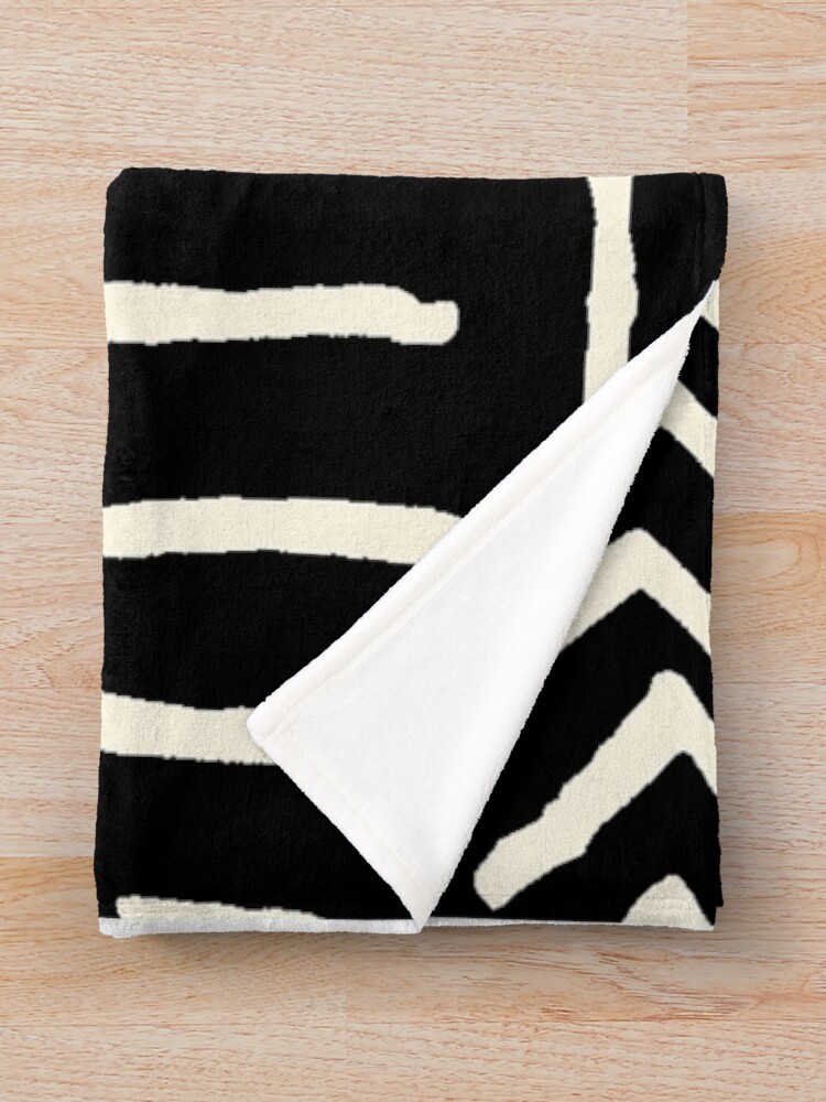 Alternate view of african mud cloth black and white Throw Blanket