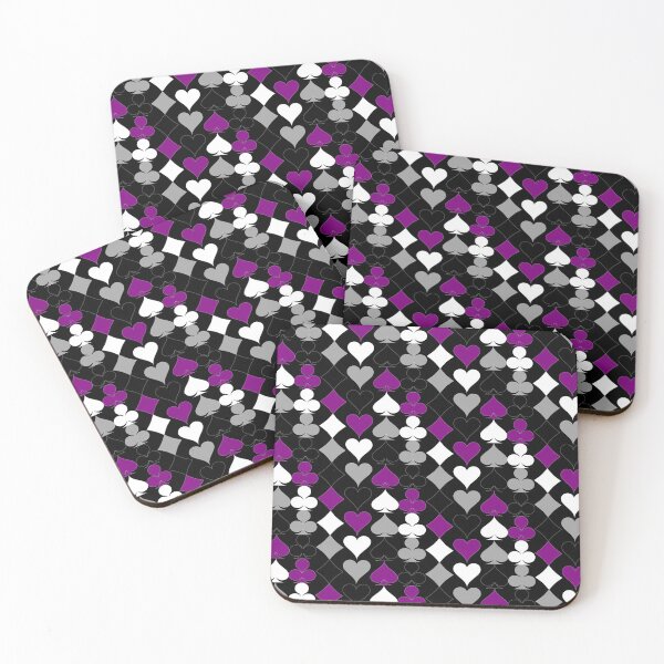 Item preview, Simple Ace Pride Suits Pattern (Black Background) designed and sold by geometricity.