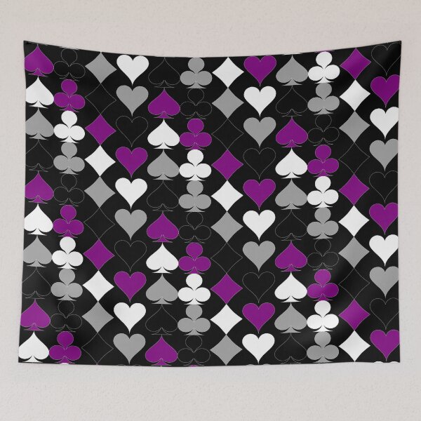 Item preview, Simple Ace Pride Suits Pattern (Black Background) designed and sold by geometricity.