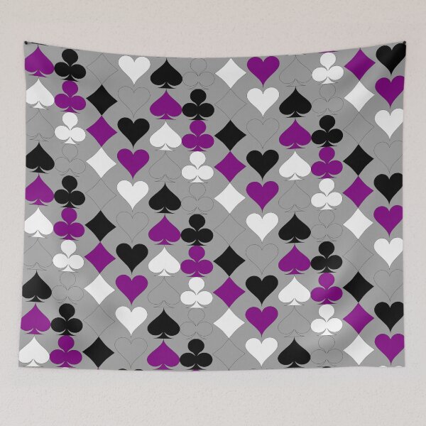 Item preview, Simple Ace Pride Suits Pattern (Gray Background) designed and sold by geometricity.