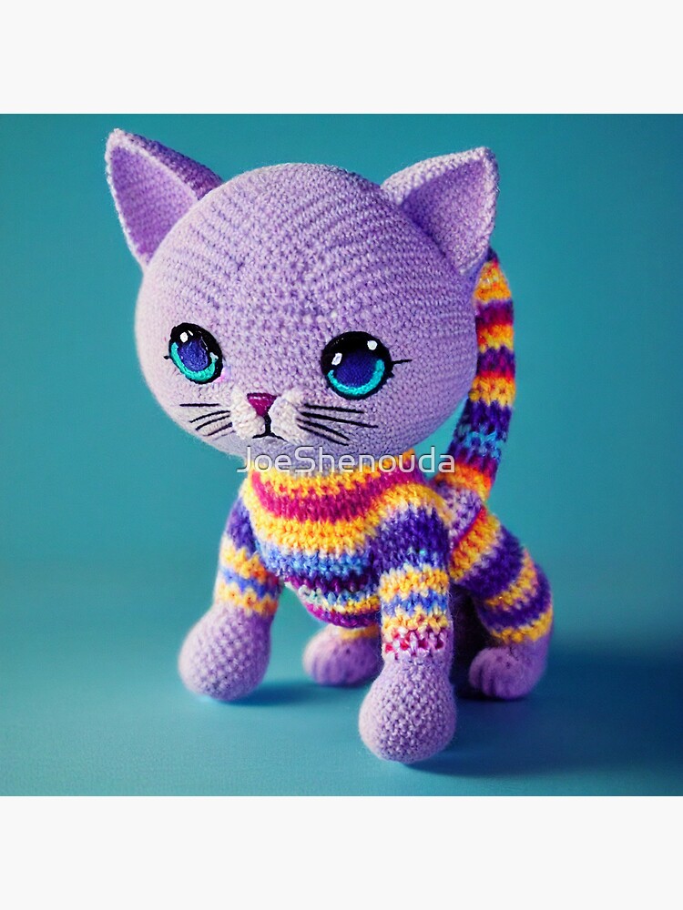 Lámina fotográfica «Lindo gatito Amigurumi colección original de
