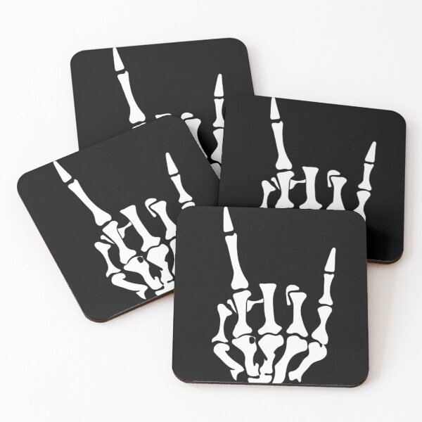 Item preview, Rock On Skeleton Hand Rock and Roll Horns Up Vinyl Decal designed and sold by windowdecals.