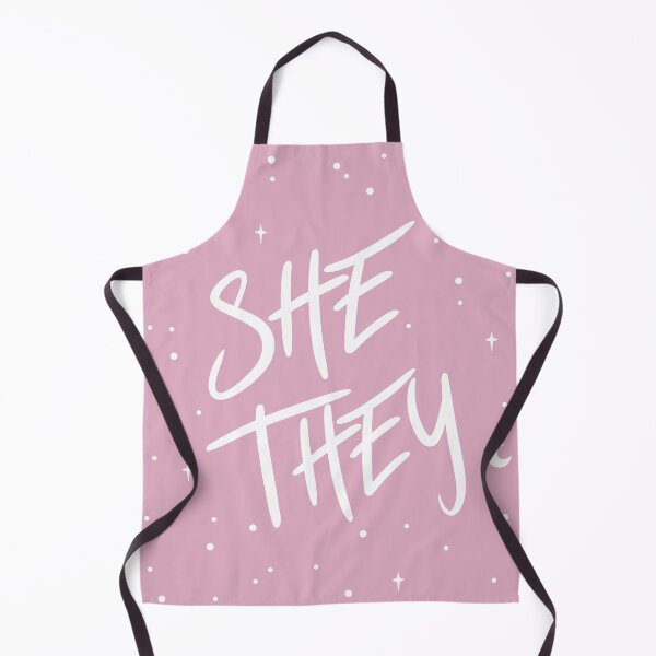 Item preview, Stars She/They Pronouns in Dusty Pink designed and sold by MoonMint.