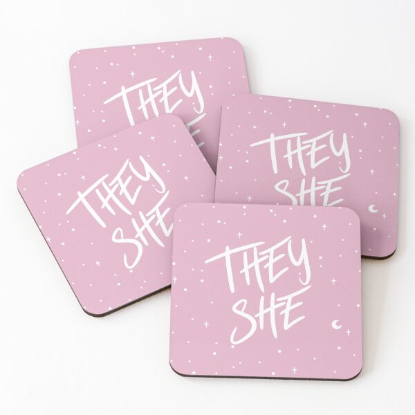 Item preview, They She Pronouns in Dusty Pink designed and sold by MoonMint.