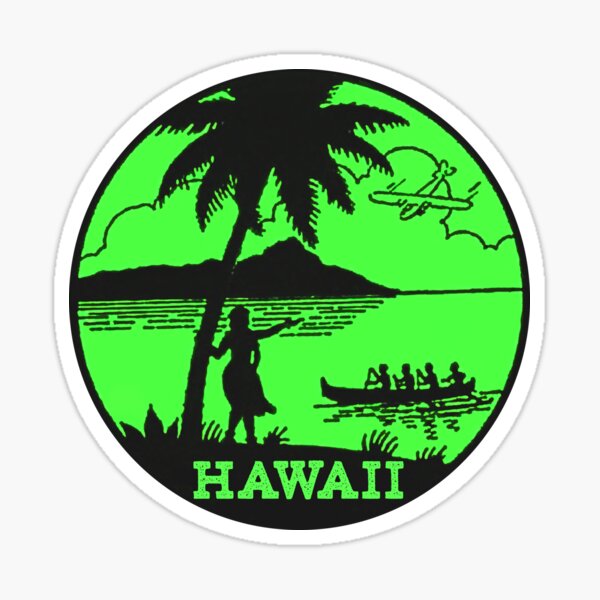 HAWAII VINTAGE TRAVEL OAHU MAUI HILO MOLOKAI KONA KAUAI LANAI WAIKIKI Sticker