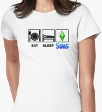EAT SLEEP SIMS Women's Fitted T-Shirt