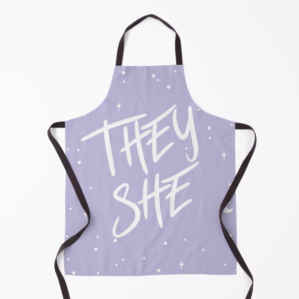 Item preview, Stars They/She Pronouns in Dusty Lilac designed and sold by MoonMint.