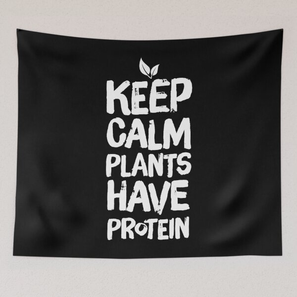 Item preview, Keep calm plants have protein - funny vegan designed and sold by Captain Mood.