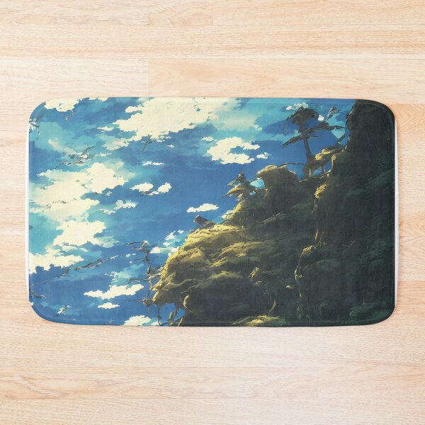Item preview, Anime Cliff Landscape with a stunning sky and clouds designed and sold by Art-of-AI.