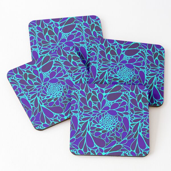 Artikelvorschau, Hübscher Blumenblatt-Blues auf Aqua entworfen und verkauft von Suziness Designs.