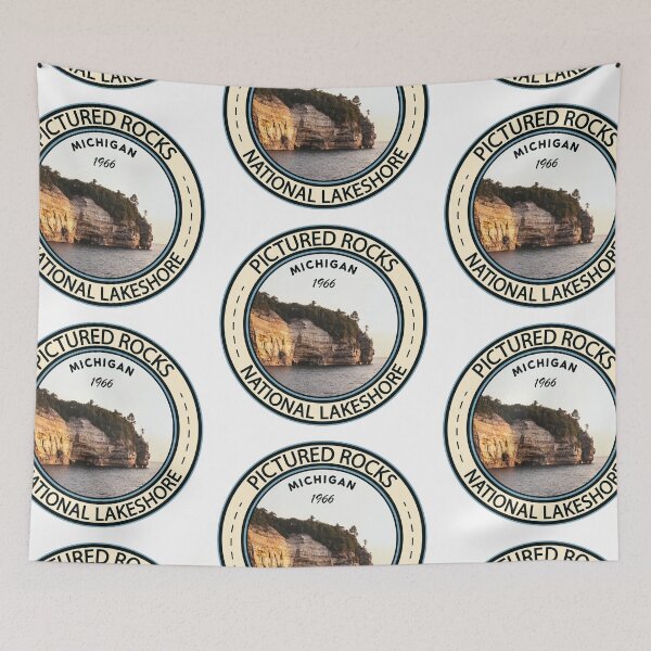 Item preview, Pictured Rocks National Lakeshore Michigan Badge designed and sold by KrisSidDesigns.