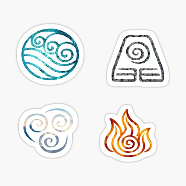 Jumbo Avatar the Last Airbender Elemental Stickers – Atrela Designs