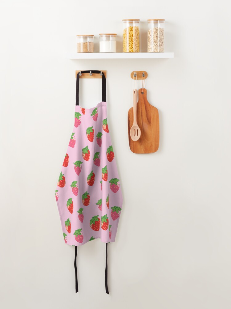 Thumbnail 4 of 6, Apron, Strawberry Milk designed and sold by sketchonic.