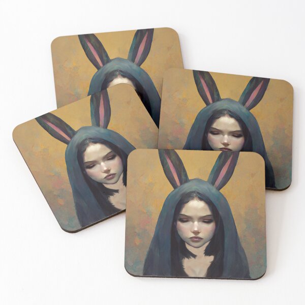 Item preview, Cute Hybrid Bunny Girl Painting designed and sold by TheFoxyWolfShop.