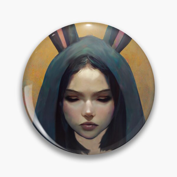 Item preview, Cute Hybrid Bunny Girl Painting designed and sold by TheFoxyWolfShop.