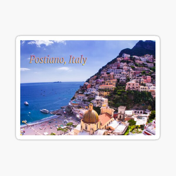 Postcard View Of Positano, Italy Sticker