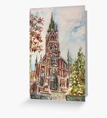 Sainte Marie church in Autumn Greeting Card