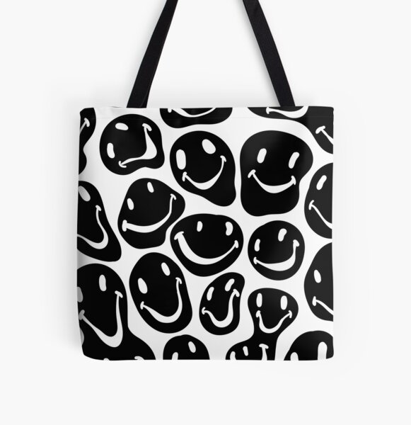 Smiley Face Tote bag (Black) – Weathered Pony