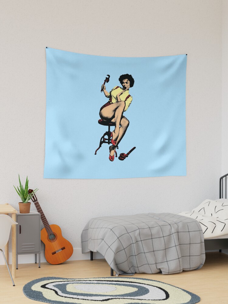 Pin up girl online tapestry