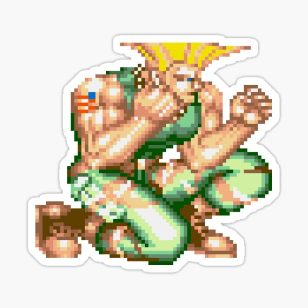 Guile Street Fighter Retro Japanese - Street Fighter - Sticker