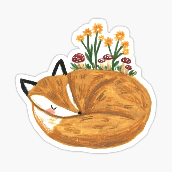 Item preview, Fox with Flowers designed and sold by Ash-Elizabeth.