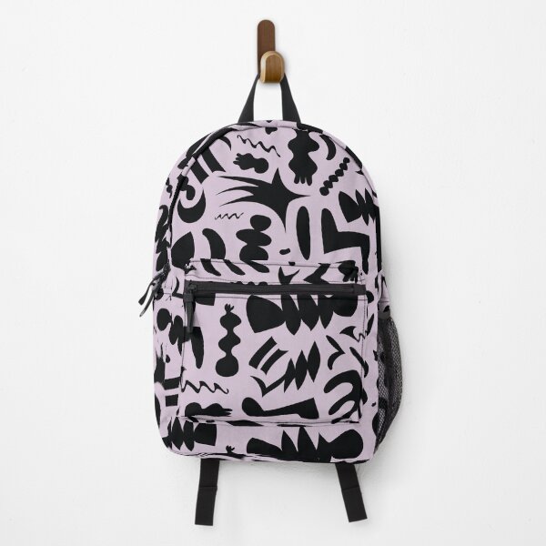 Item preview, Bichromatic pattern of simple and wavy bone shapes in lilac and black colors designed and sold by ambrojit.