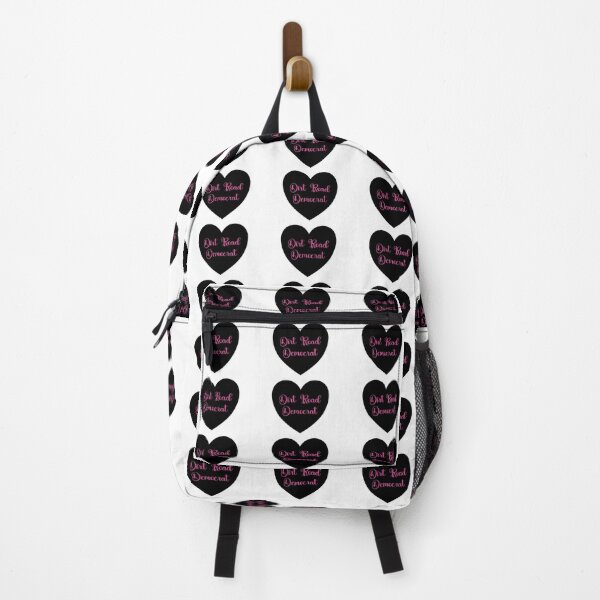 Item preview, Dirt road Democrat (black heart shaped sticker/magnet) in hot pink designed and sold by JoyOfHopeStore.
