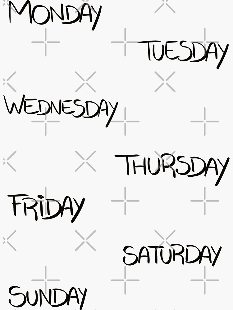 "Days Of The Week Bullet Journal Stickers Weekday Planner Stickers