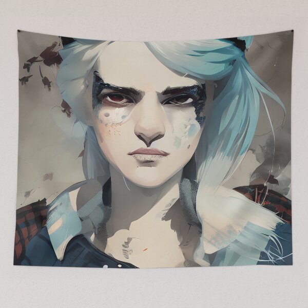 Item preview, Chica enojada con cabello blanco designed and sold by HellsBrew.