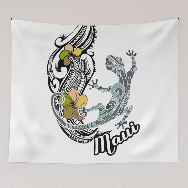 Item preview, Tiare Tribal Maui Floral And Gecko designed and sold by sunnthreads.