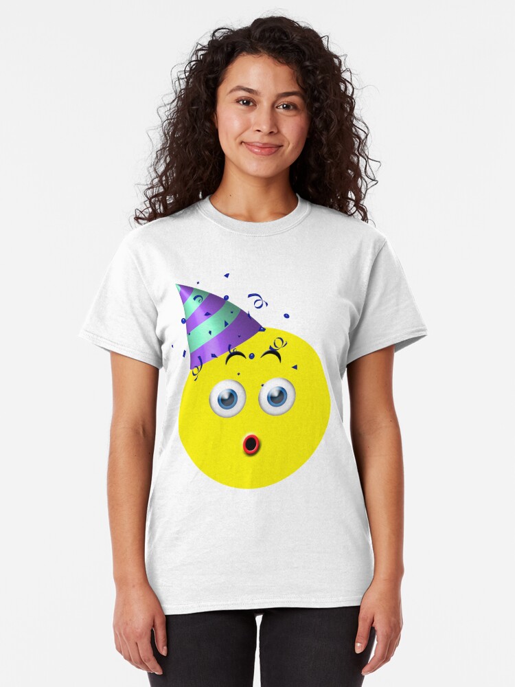 Download "Birthday Surprise Emoji" T-shirt by macdesigns | Redbubble