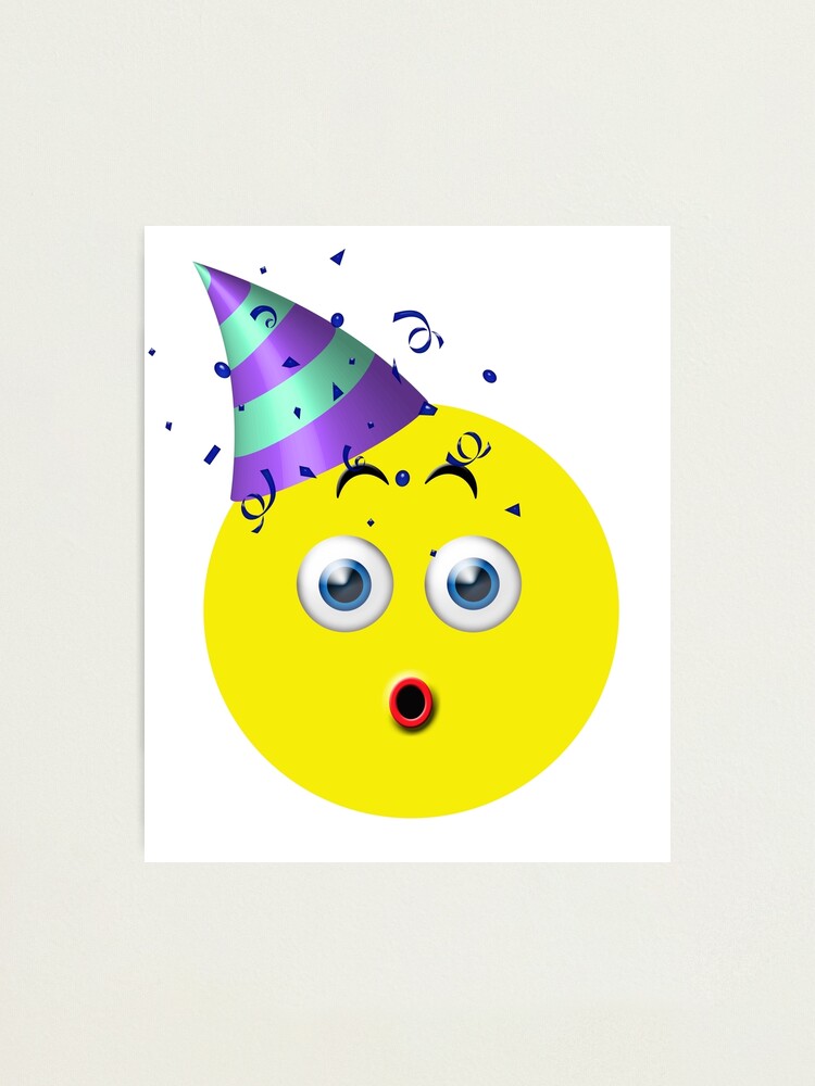 Impression Photo Anniversaire Surprise Emoji Par Macdesigns Redbubble