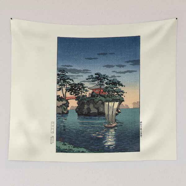 Item preview, Japanese Art Print - Godaido Shrine, Matsushima by Tsuchiya Koitsu designed and sold by TeeARTHY.