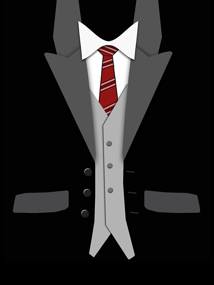 Black Suit Red Tie And Vest