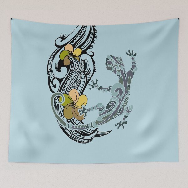 Item preview,  Tiare Tribal Floral And Gecko designed and sold by sunnthreads.