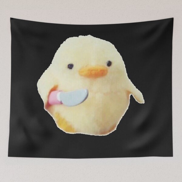 Item preview, funny duck with a knife sticker designed and sold by JeniBoyleg.