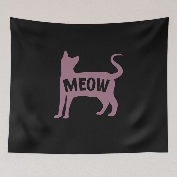 Item preview, Meow Pink Cat Silhouette designed and sold by HappyLifeCreate.