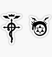 Fullmetal Alchemist Ouroboros + Flamel black Sticker