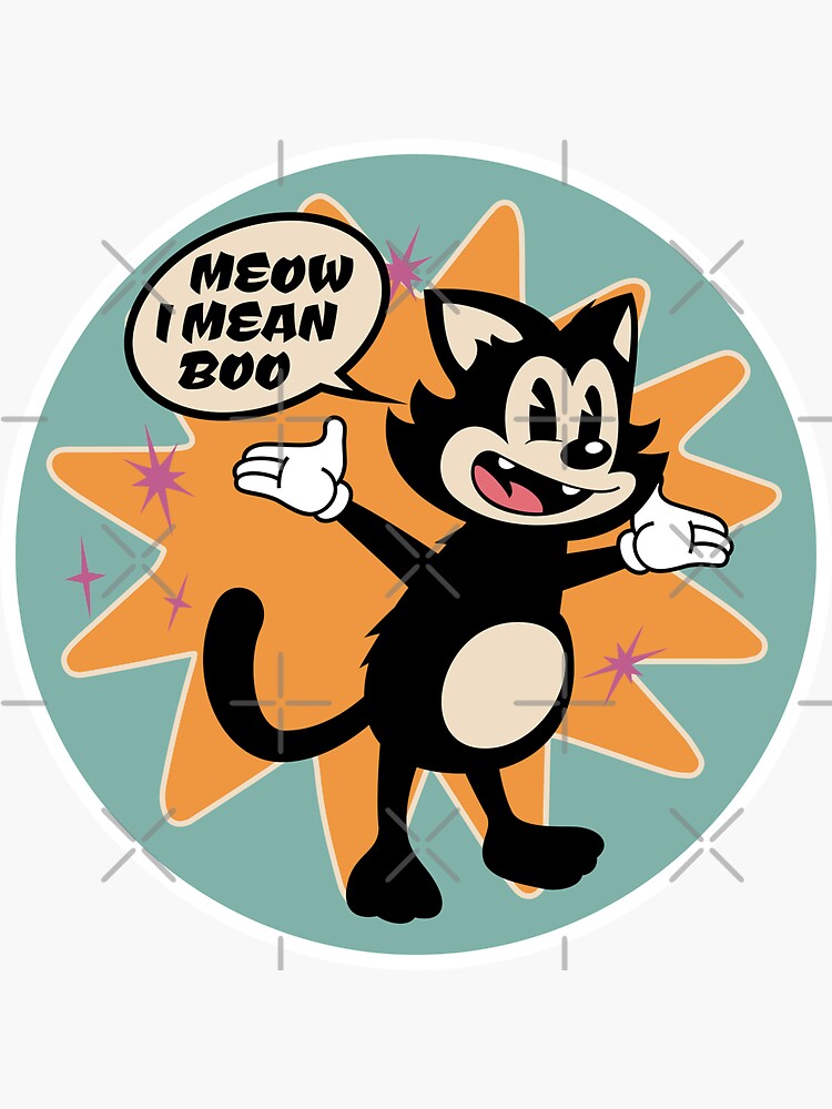 Meow I Mean Boo, Vintage Retro Black Cat by shirtcrafts