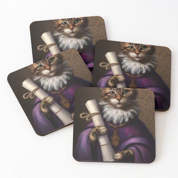 Item preview, Malcolm the Cat, with a scroll (Baroque) designed and sold by thecatandkettle.
