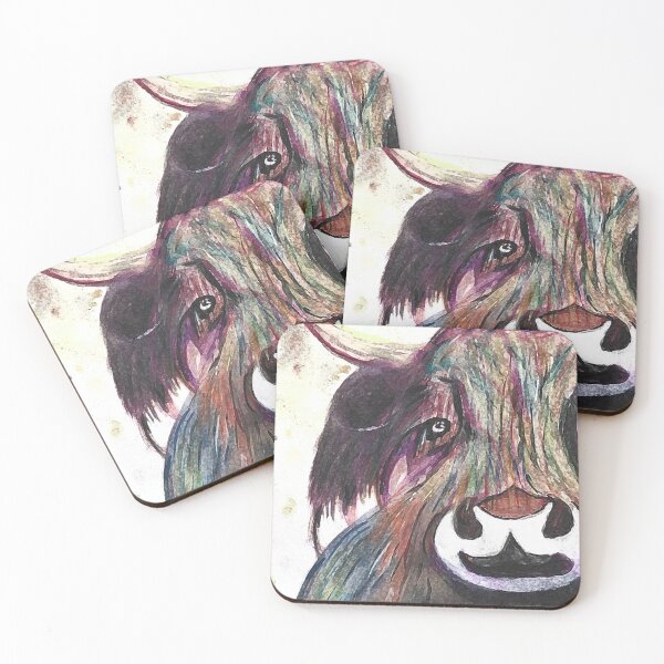 Item preview, Highland Coo / Cow - acrylic on canvas by C J Grobler designed and sold by SirenSeventyOne.