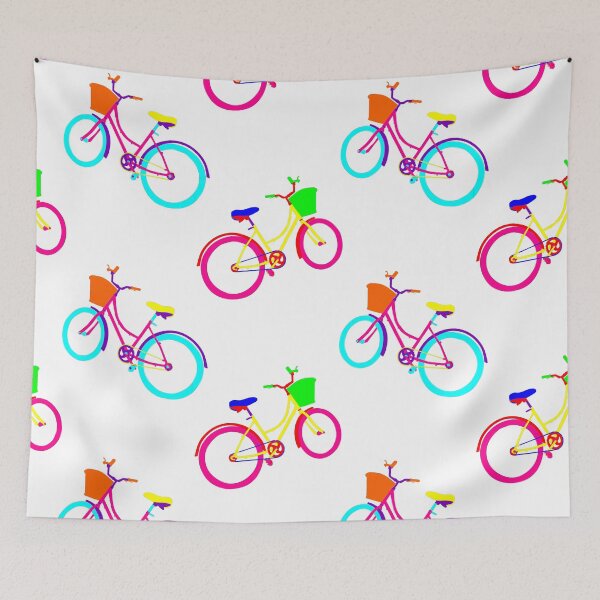 Item preview, white rainbow bikes colorful bicycles  designed and sold by Gossip Rag.