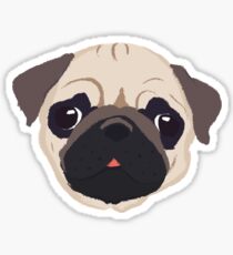 Pegatina Lindo pug - dibujado a mano
