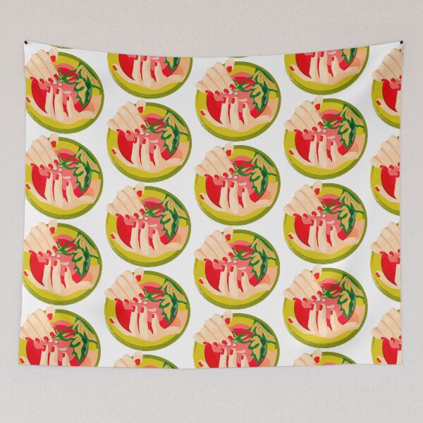 Item preview, red juicy tomato in the hands of a girl designed and sold by Zhanna Lenivaya.