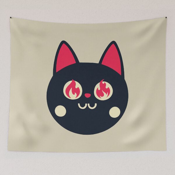 Item preview, Black Cat With Fiery Eyes Vector Art designed and sold by MadSwellDesigns.