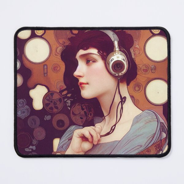 Item preview, Art Nouveau Gamer Girl designed and sold by VolpeDesigns.