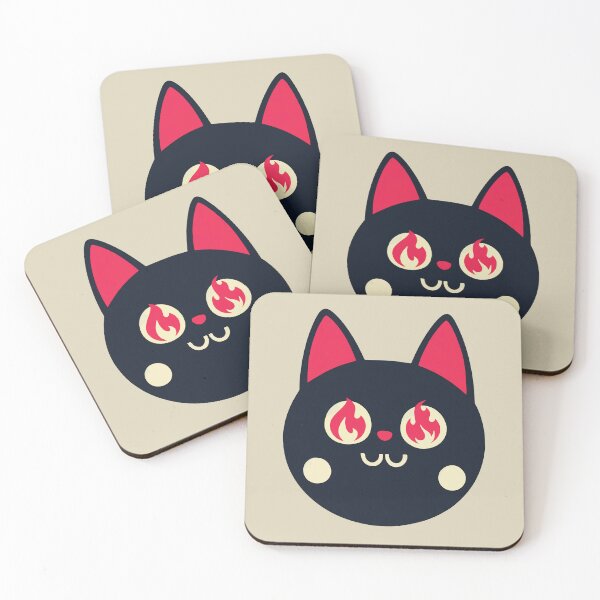 Item preview, Black Cat With Fiery Eyes Vector Art designed and sold by MadSwellDesigns.