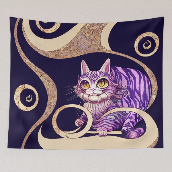 Item preview, Art Nouveau Cheshire Cat designed and sold by VolpeDesigns.